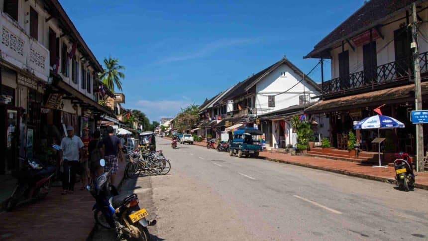 Die Altstadt von Luang Prabang hat wunderschöne Kolonialgebäude.