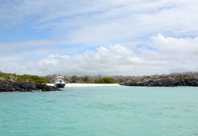 Und noch ein Traumstrand, von dem man nicht mehr weg will: die Rosa Blanca Bay auf San Cristóbal.