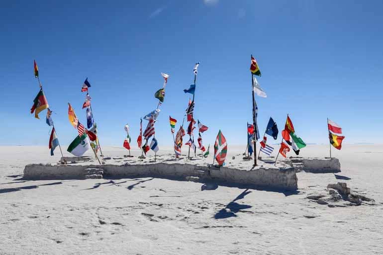 Die weiße Weite der Salar de Uyuni – scheinbar endlos wirkt der See zur Trockenzeit.