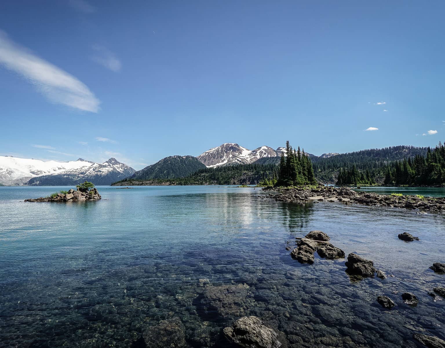 Vancouver: Blick über Wasser auf Berge