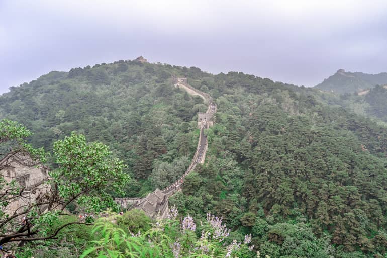 BLick auf die chinesische Mauer in Peking