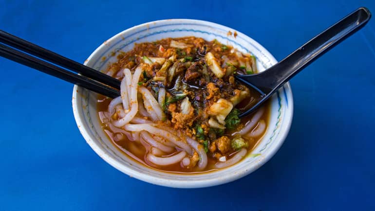 Die leckere Spezialität von Penang – Asam Laksa.