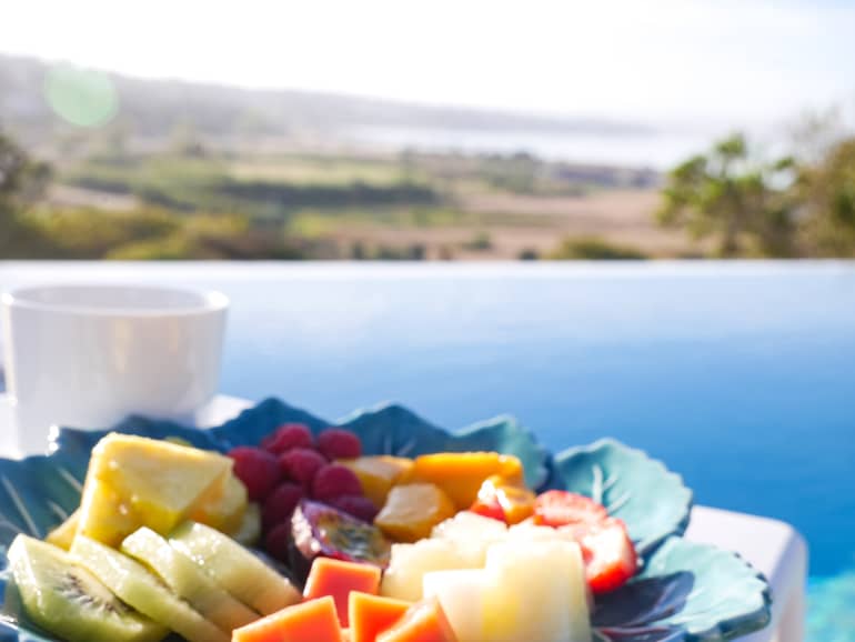 Frühstück mit Aussicht im Hillside House.