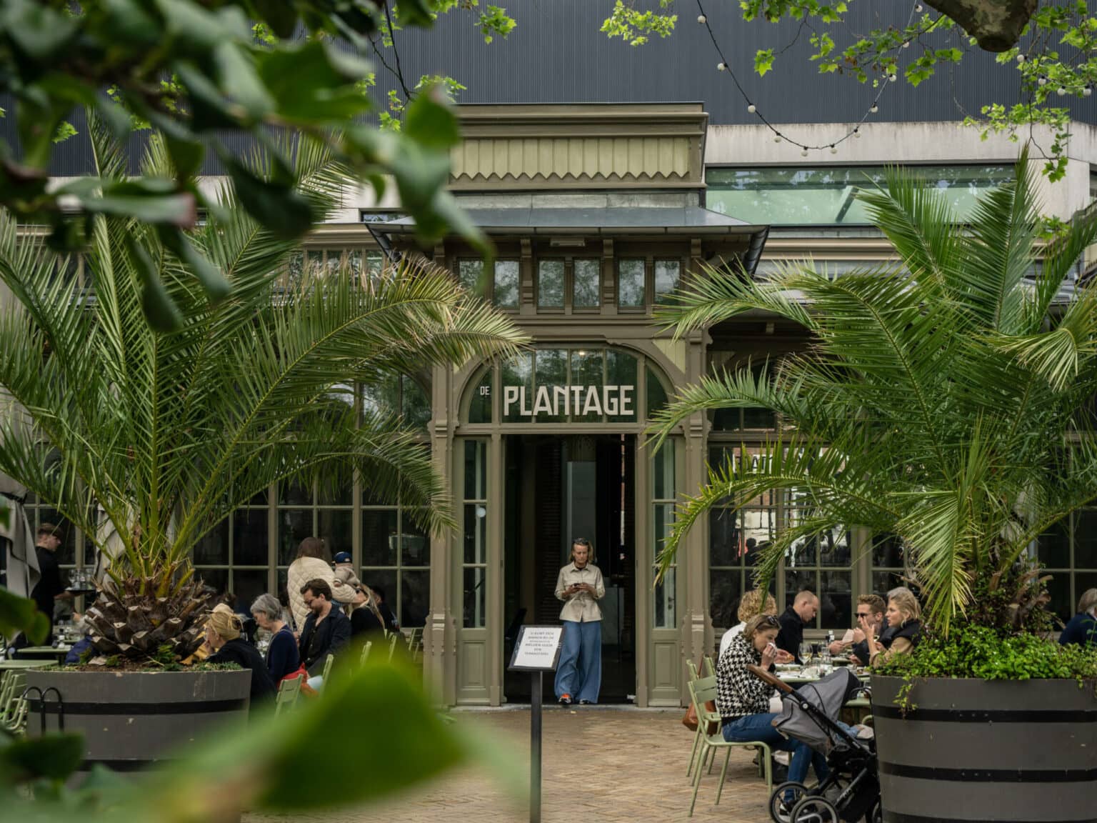 Der Außenbereich dieses guten Restaurant in Amsterdam erinnert an einen Zoo, denn tatsächlich hat man von dort aus einen Blick auf die Flamingos.