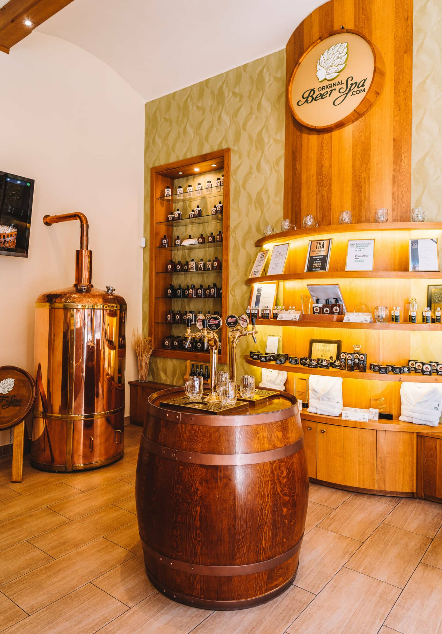 Die perfekte Aktivität nicht nur bei Regen: ein Bierbad im Bier-Spa.