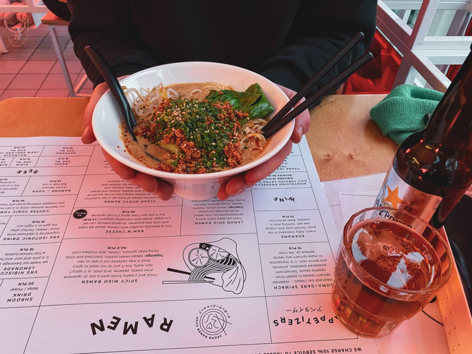 Vegane Ramen gibt es im Vegan Ramen Shop Muranow.