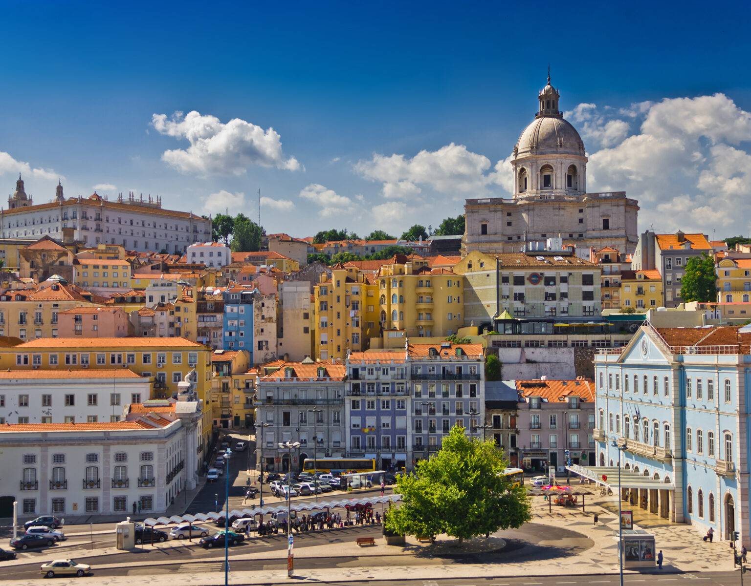 Blick auf die Stadt Lissabon.