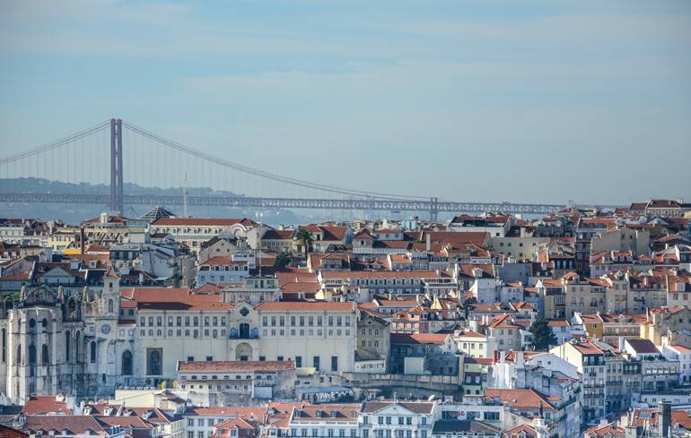 Lissabon ist die Stadt der Panoramen, die Ponte de 25 Abril eines der Wahrzeichen.