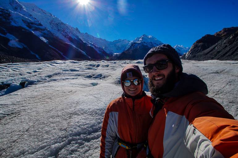 Eines unserer Highlights in Neuseeland: Die Gletscherwanderung auf dem Tasman Gletscher.