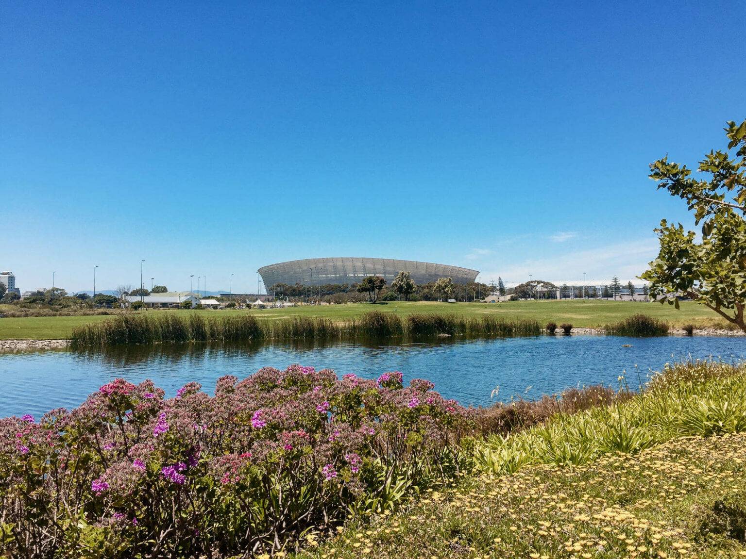 Vom Green Point Park ist das Stadion von Kapstadt gut zu sehen.