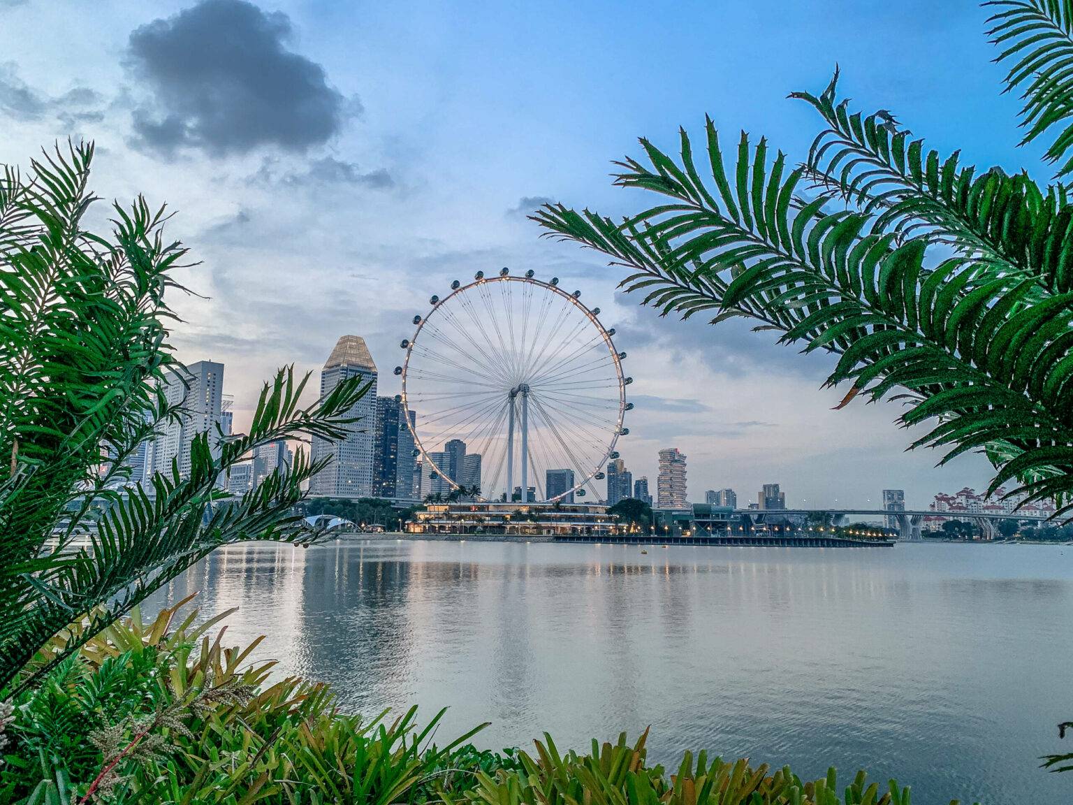 Der Singapore Flyer bietet euch einen einmaligen Ausblick über die Bucht und Singapurs Umland.