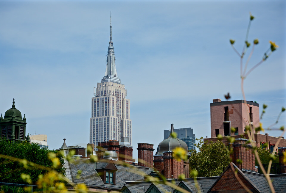 From High Line Park you also have a great view of the rooftops of New York City and the Empire State Building.