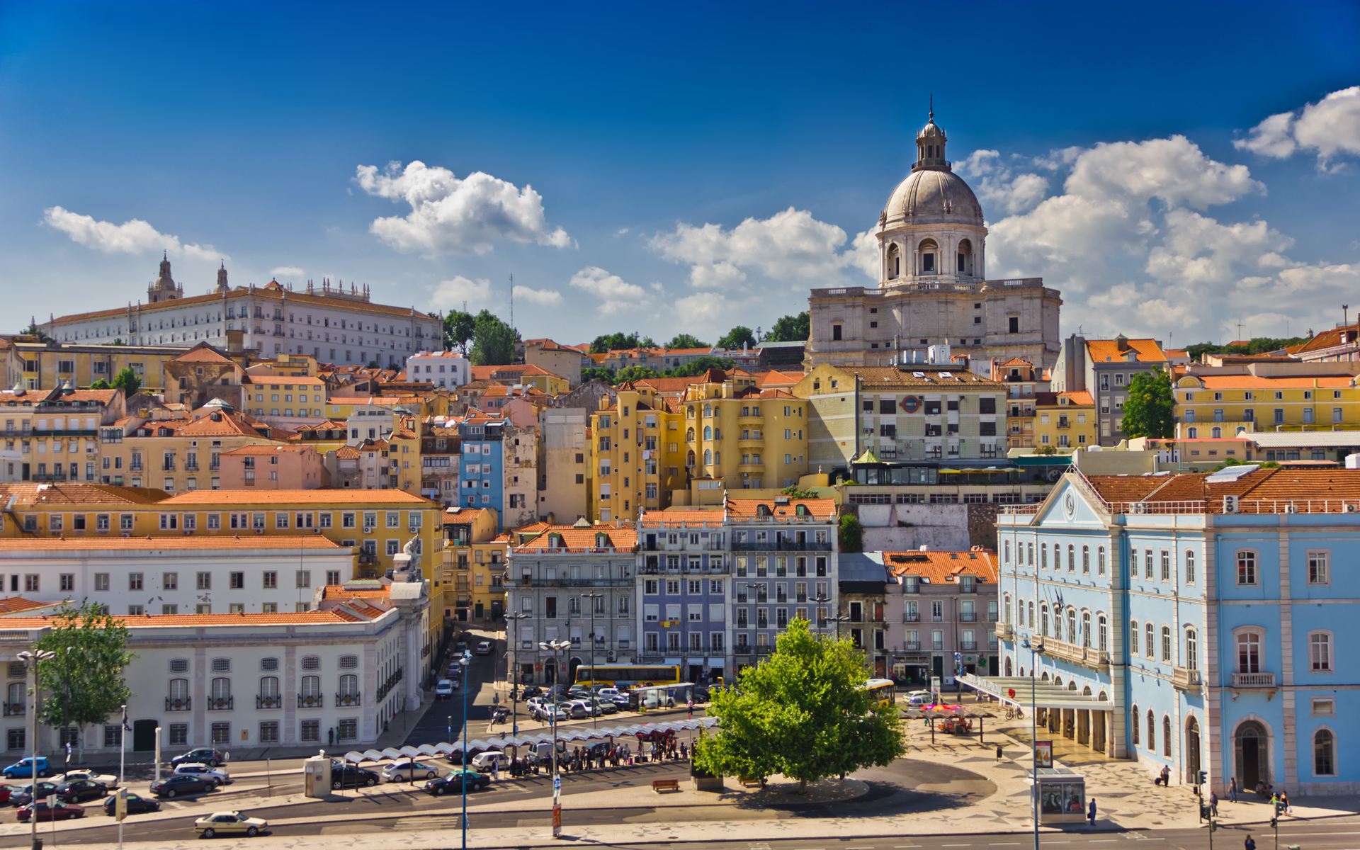 Blick auf die Stadt Lissabon.