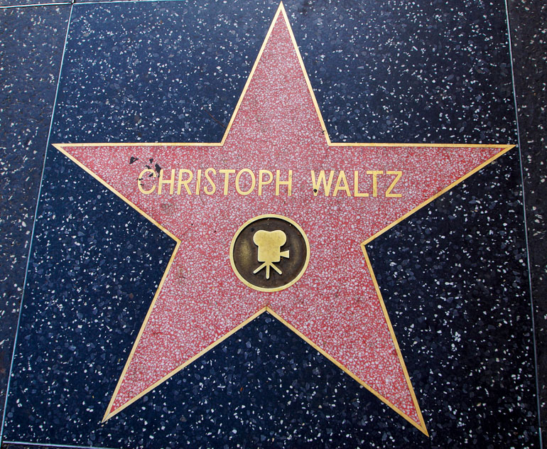 Auf dem Walk of Fame in Los Angeles ist auch Christoph Waltz verewigt.