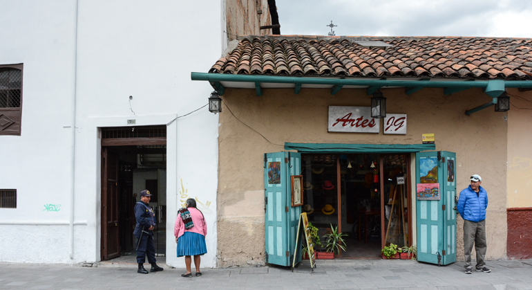 Street scene in Cuenca, Ecuador
