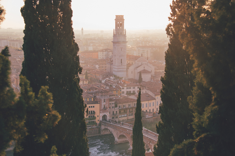 Sonnenuntergang vom Castel San Pietro in Verona