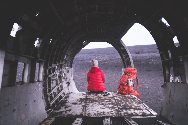Iceland: Plane wreck from the inside