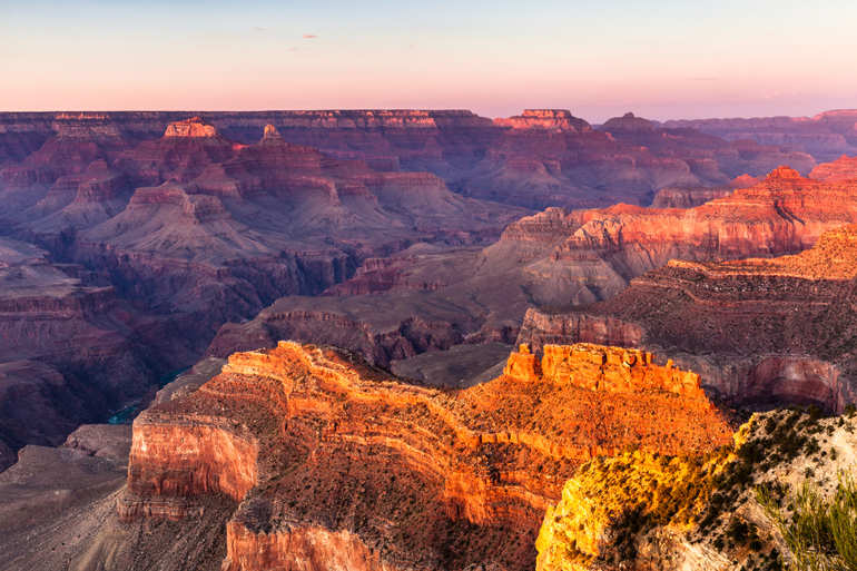 Bird's-eye view of the Grand Canyon.