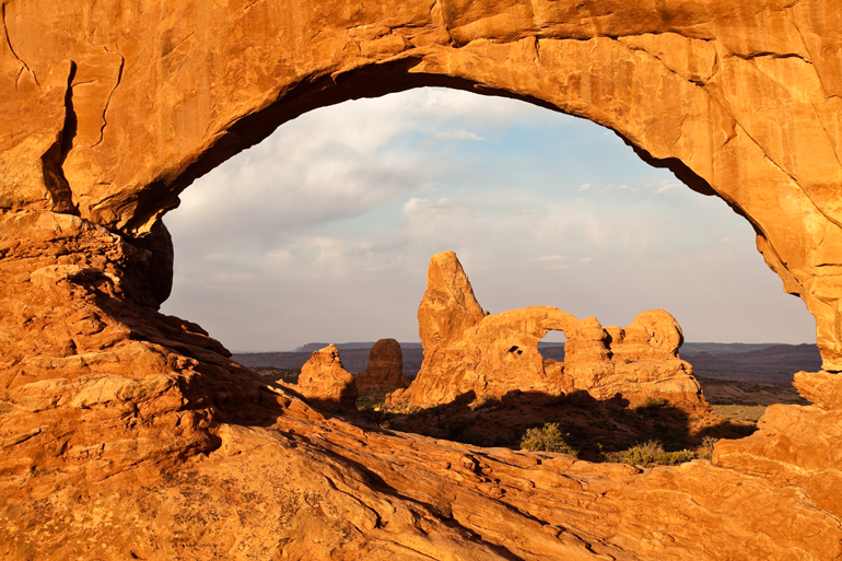 View through a rock window.