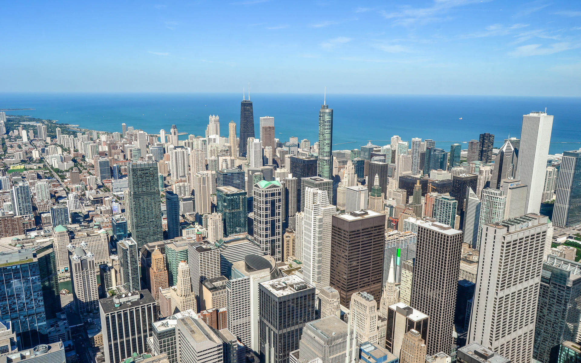 Chicago: Aussicht vom Willis Tower auf die Stadt.