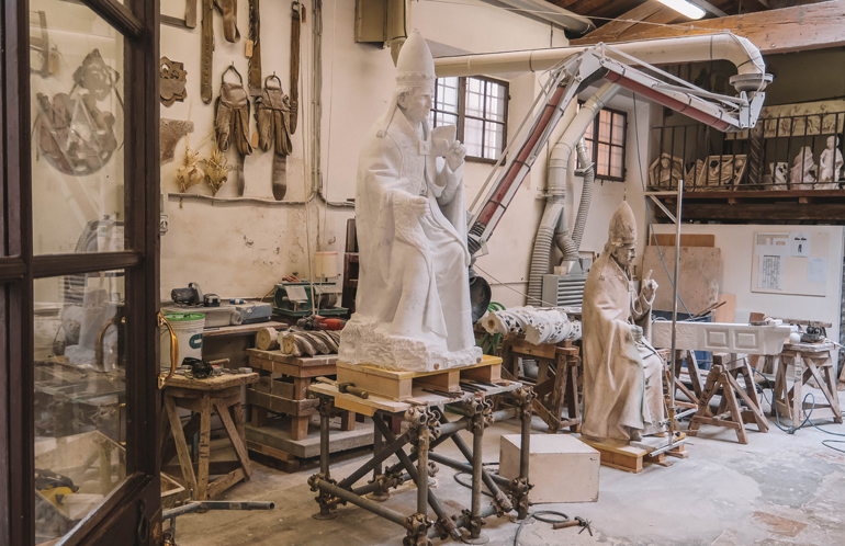 Florenz Geheimtipps: Eine Werkstatt in der Skulpturen hergestellt werden.