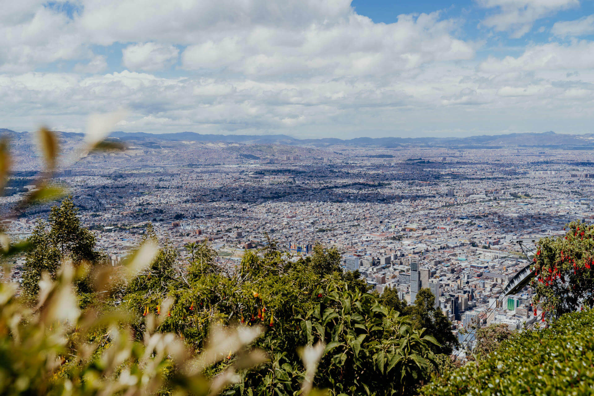 Bogotá lies at your feet on the Monserrate. View of the city from above