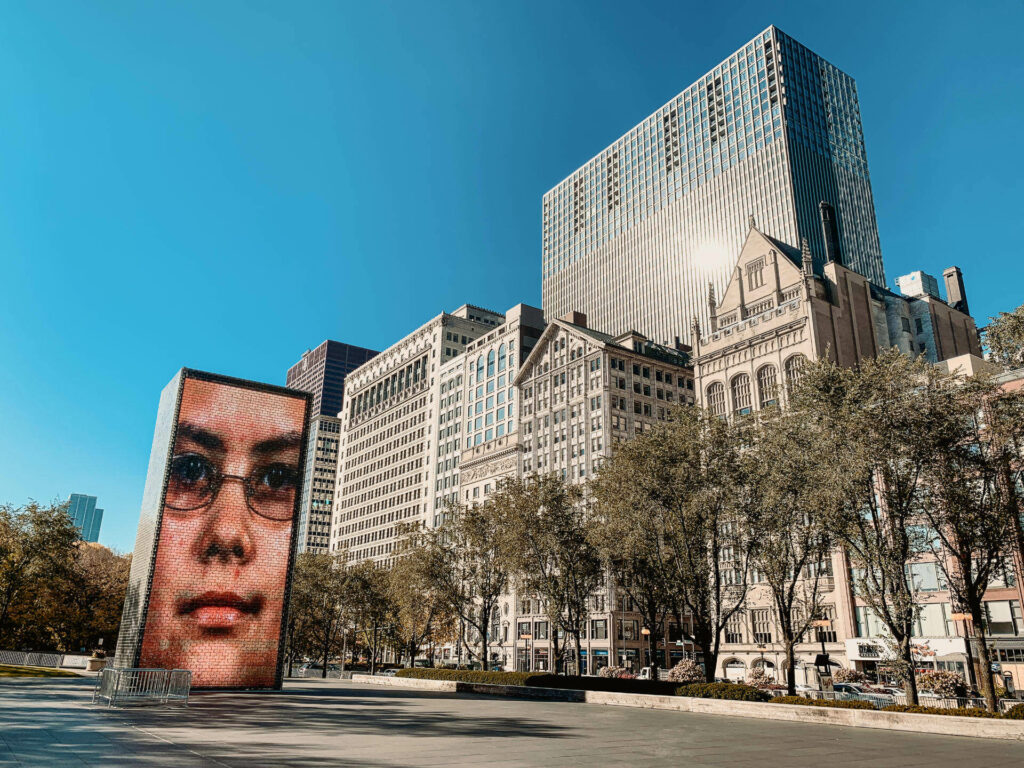 Ebenfalls ein Sightseeing Hotspot in Chicago: die Crown Fountain.