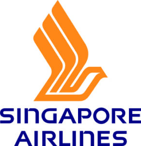 Das Logo von Singapore Airlines in blau und orange.