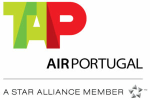 Das TAP AIR PORTUGAL Star Alliance Logo in grün, rot und schwarz.