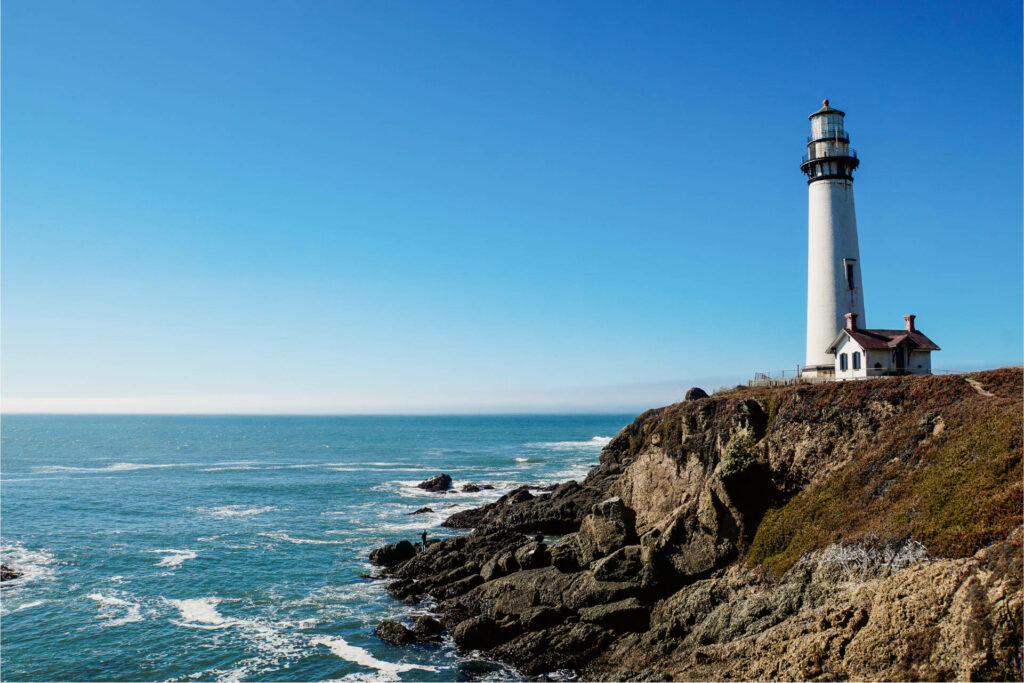 An insider tip for anyone traveling just outside of San Francisco: the Pigeon Point Lighthouse towers beautifully on the shore.