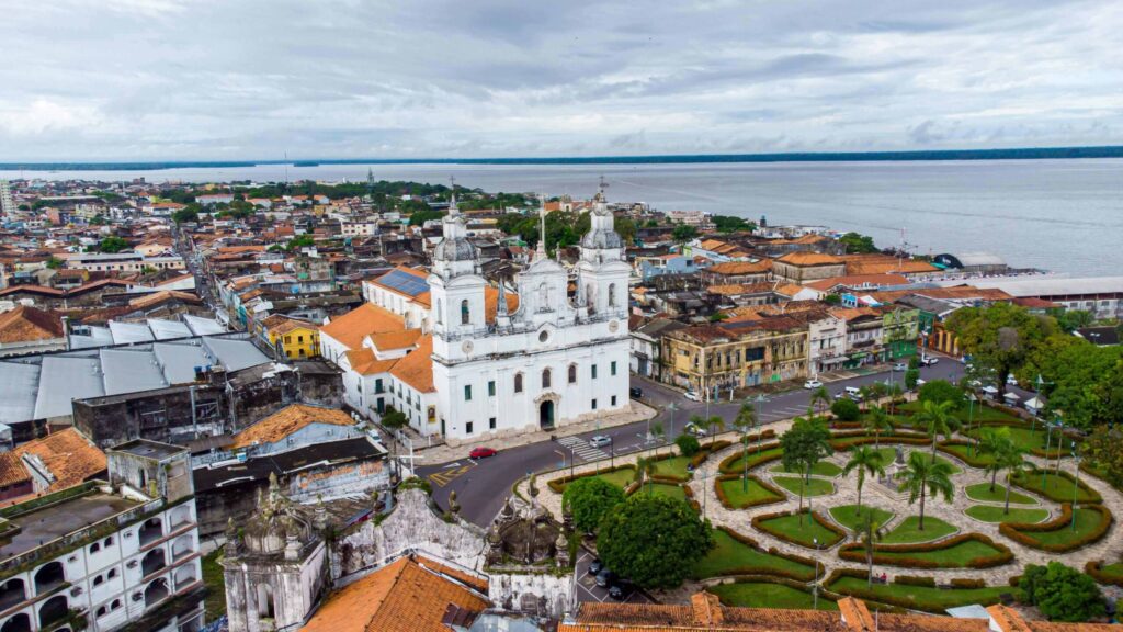 Luftaufnahme der Metropolitan-Kathedrale von Belem in Brasilien.