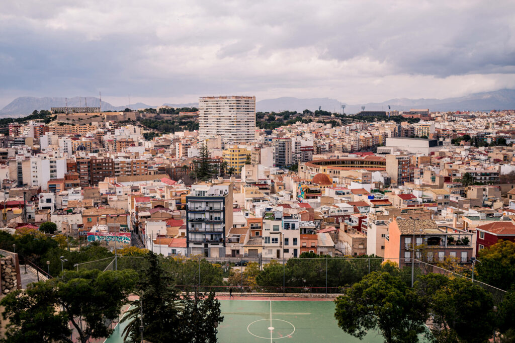 View of Alicante from the Castillo de Santa Barbara.