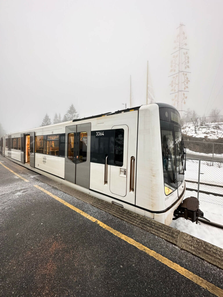 Von der U-Bahnhaltestele Frognerseteren in Oslo fährt man direkt in die Natur.